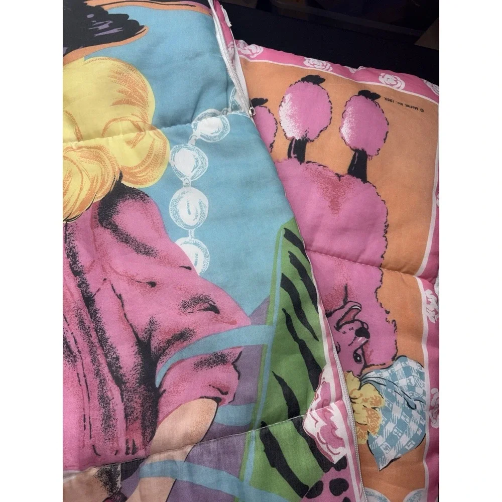 Vintage 80s Barbie Poodle Pink Sleeping Bag Camping Kids Blanket 53x28”